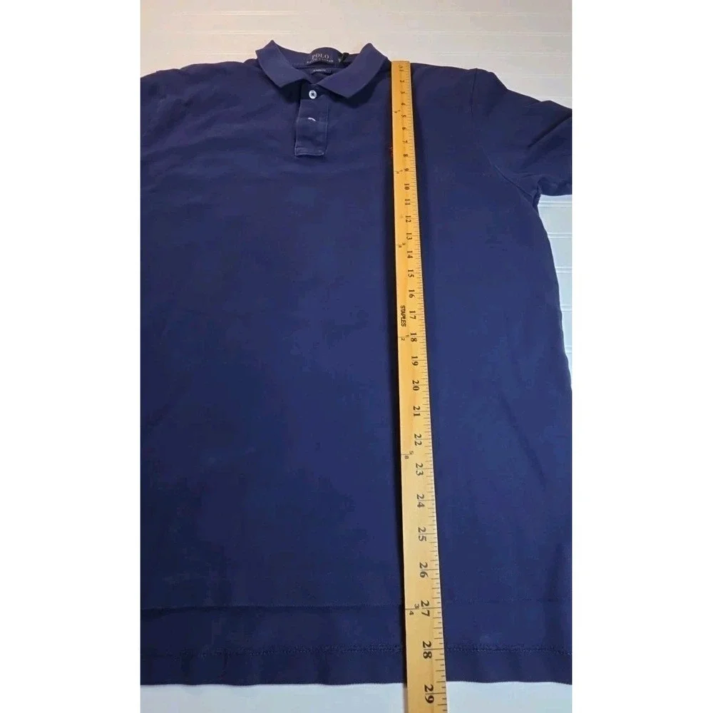 Polo Ralph Lauren Men Polo Shirt  XL Blue Short Sleeve Classic Fit Red Pony Logo
